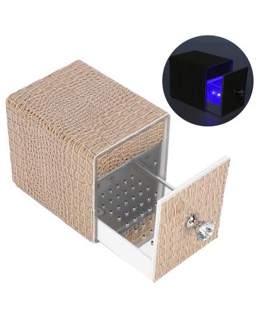 Nail Drill Box with Antiblue Light - Dustproof Storage for Manicure & Home Use (Khaki) | Best Nail Tool Organizer - Buy Online on GoSupps.com