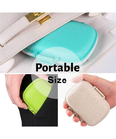 4 Pack Daily Pill Case Organizer - Waterproof Drug Medicine Box - Portable Travel Container for Vitamins - Pink, Blue, Green, Khaki - Buy Online on GoSupps.com