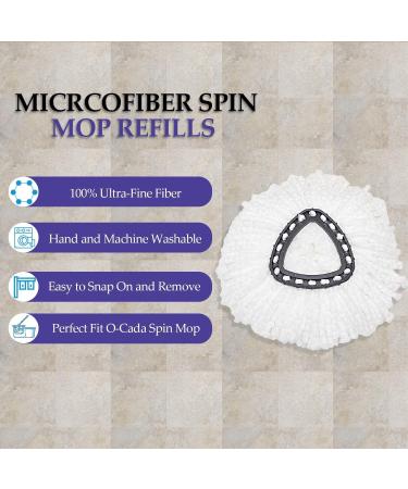 4-Pack Microfiber Spin Mop Head Replacements for O Cedar Spin Mop - Easy Cleaning Refills for 360 Wringing - White Triangle Design - Buy Online on GoSupps.com