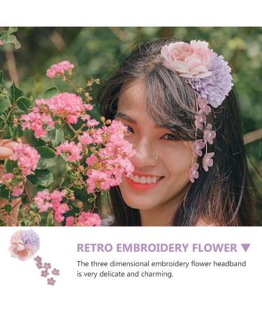 Lurrose Flower Hair Clip with Tassel: Purple Pearl Barrette for Hanfu Cosplay - Buy Online on GoSupps.com