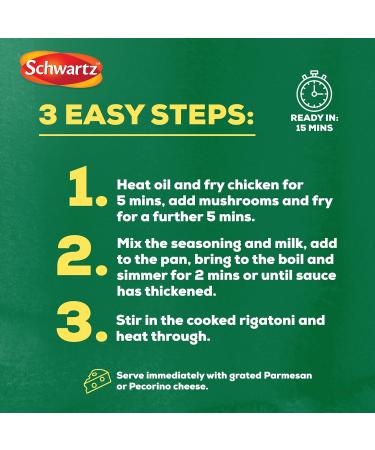Schwartz x Bella Italia Pollo Funghi Creamy Chicken & Wild Mushroom Rigatoni Recipe Mix 30g - Buy Online on GoSupps.com