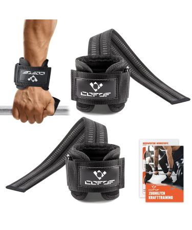 COFOF Train aid strength training with double-sided anti-slip rubber tires train aid with 5mm padded bodybuilding professional lifting straps for women and men dark black - Buy Online on GoSupps.com