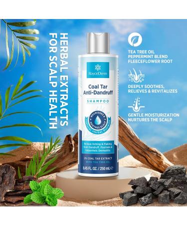 RoyceDerm dandruff psoriasis and seborrheic dermatitis - Extra Strength 2% Coal Tar | 8.45 fl oz - Buy Online on GoSupps.com