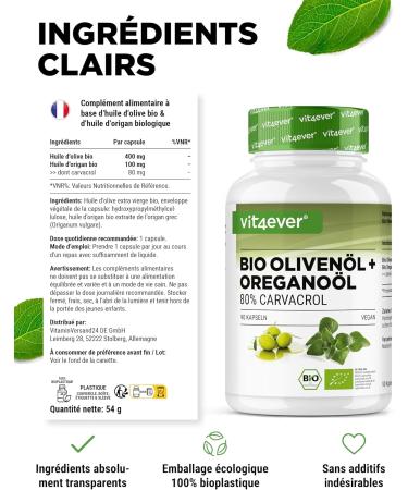 Huile d origan biologique et carvacrol 80 mg - 90 capsules avec huile d olive vierge issue de culture contr l e - Origan grec hautement dos - V gan - Buy Online on GoSupps.com