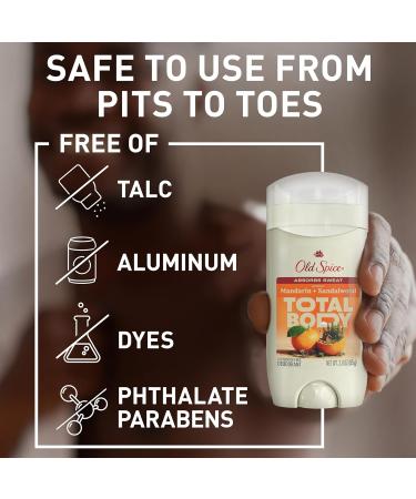 Old Spice Whole Body Deodorant for Men Total Body Deodorant Mandarin + Sandalwood Aluminum Free Deodorant Stick for 24/7 Freshness // Dermatologist Tested Whole Body Deodorant 3.0 oz - Buy Online on GoSupps.com