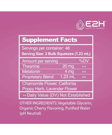 E2H Natural Sleep Aid - Liquid Melatonin with Chamomile Theanine - Sleep Better Deeper Longer - Vegan Gluten Free - Provides Stress Relief (2 Bottles) 2 Fl Oz (Pack of 2) - Buy Online on GoSupps.com