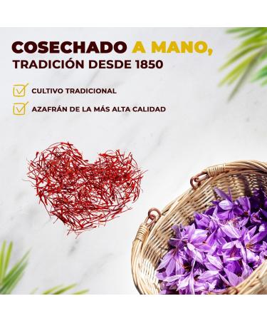 Saffron in DOP Filaments 100% Natural Premium Saffron Traditionally Elaborated Paella Filaments Cooking Spice Premium Saffron Filaments (2g) (10g) - Buy Online on GoSupps.com