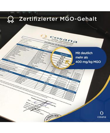 Cosana Manuka Honey 400 MGO - 100% Pure & Certified - 500g | Premium New Zealand Manuka Honig - Buy Online on GoSupps.com