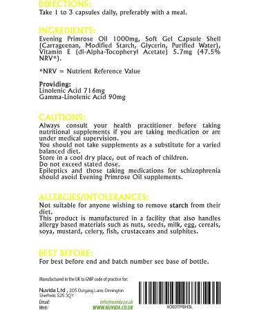 Evening Primrose Oil Capsules 1000mg - 90 Capsules, Premium GLA Supplement - Vegan Friendly - Buy Online on GoSupps.com