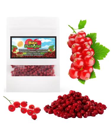 Bite & Delight 200g Freeze Dried Red Currants Sour Crunchy Healthy Snack No Added Sugar Doypack