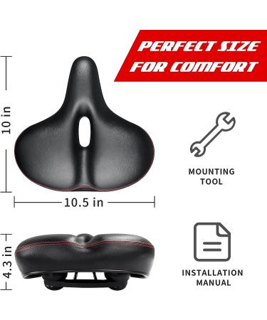 PeloFamily Wide Bike Seat for Peloton Bike & Bike Plus | Padded Bicycle Seat Cushion for Comfort | Replacement Saddle for Women & Men | Accessory for Most Bikes - 10.5 Wide - Buy Online on GoSupps.com
