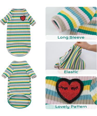 Buy Exclusive Cotton Sweater for Sphynx & Small Dogs - Warm Green Striped Jumper | Soft & Stylish Cat Costume (XS) - Buy Online on GoSupps.com