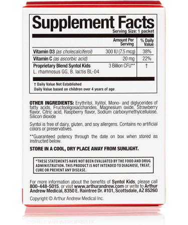 Syntol Kids Probiotic - Natural Berry Flavor | 30 Single Serve Packets - Buy Online on GoSupps.com