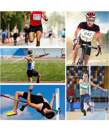 Running Bib Competitor Numbers with Safety Pins for Marathon Sports Competition Events Numbers Race Bibs Paper Tags Tear Proof Waterproof for Track and Field 6 x 7.5 Inch (1-100 Number  100 Pieces) - Buy Online on GoSupps.com