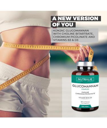 Glucomannan Weight Loss & Appetite Suppressant | 100% Natural with Choline Bitartrate, Chromium Picolinate, Vitamins B3 & D3 | 120 Veg Capsules - Buy Online on GoSupps.com