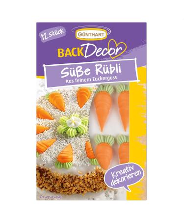 G nthart BackDecor 12 pieces of carrots made of sugar for a carrot cake 1 pack (36 gr)