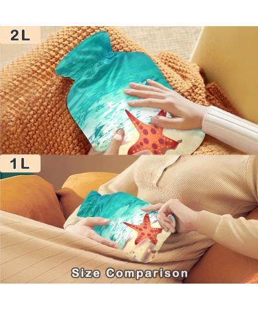 NAANLE 2L Watercolor Heat Bottle - Transparent Hot Water Bottle for Bed Hand & Feet | Large Heat & Cold Therapy for Pain Relief - Buy Online on GoSupps.com