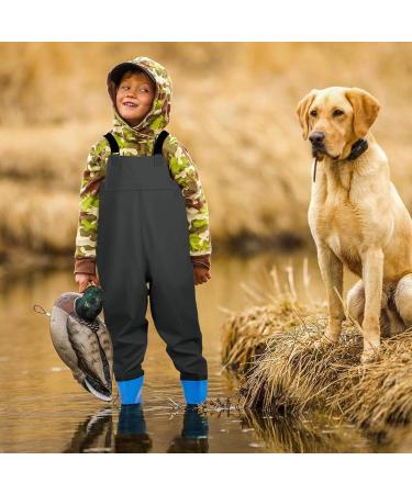 Buy Waterproof Waders for Kids | Adjustable Half-Body PVC waders with Boots - Perfect for Boys & Girls | Army Green Size 34 - Buy Online on GoSupps.com