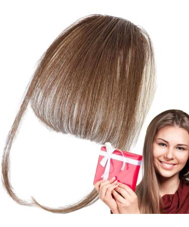 Bang Clip in Hair Extensions | French Bangs Clip on Hair Bangs Extensions - French Bangs Clip on Fake Fringe Stylish Natural Color Fringe Hairpieces for Girls Women brown - Buy Online on GoSupps.com