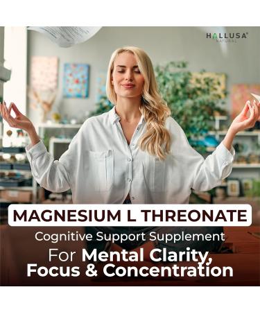 Hall Magnesium L-Threonate Capsules 2000mg - Cognitive Support Supplement for Brain Health & Memory - Mental Clarity Focus & Sleep Aid - Non GMO - Gluten Free - 60 Capsules Hallusa Natural 60 Count (Pack of 1) - Buy Online on GoSupps.com