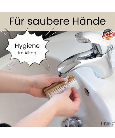 Feinholz Hand Brush Set (3 pcs) - German Made Nail Vegetable and Finger Brushes for Kids & Adults - Buy Online on GoSupps.com