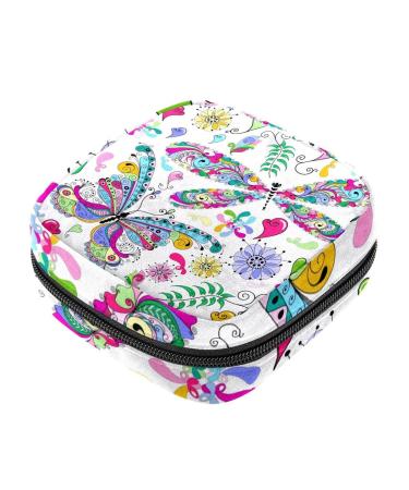 Floral Pattern Napkin Storage Bag Portable Women Teen Girls Menstrual Cup Nursing Pad Holder