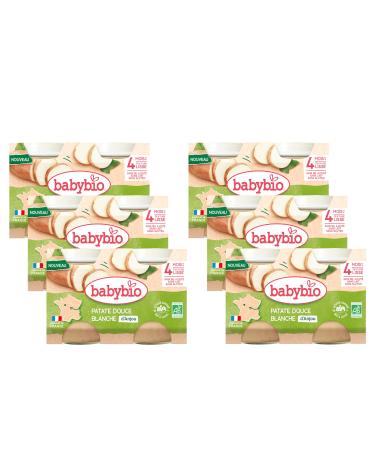 BABYBIO Small pots - Sweet potato white from Anjou - 2 x 130g - Pack of 6 - Organic
