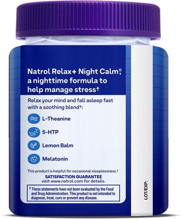 Natrol Relax Night Calm Gummies - Berry Flavor - 50 Count for Daily Stress Relief - Buy Online on GoSupps.com