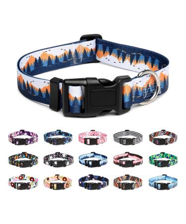 Mercano dog collar adjustable soft nylon comfort & robust patterned dog collar for small medium -sized dog puppies (s sunset valley) s sunset valley - Buy Online on GoSupps.com