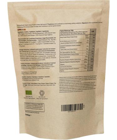MySuperfoods Organic Cacao Powder  Pure & Unsweetened | Mood Enhancer & Cardiovascular Health | Natural Source of Magnesium | 500g - Buy Online on GoSupps.com