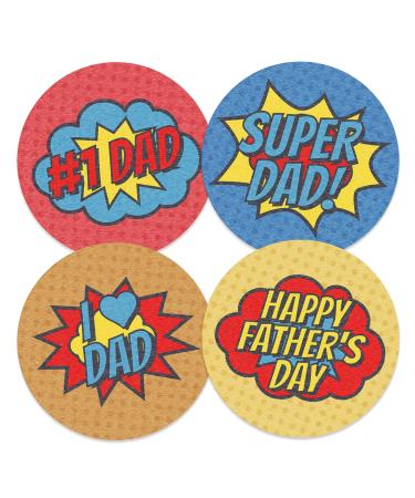 Edible Wafer Father's Day Comic Signs Pre-Cut Cupcake Toppers - 24pc