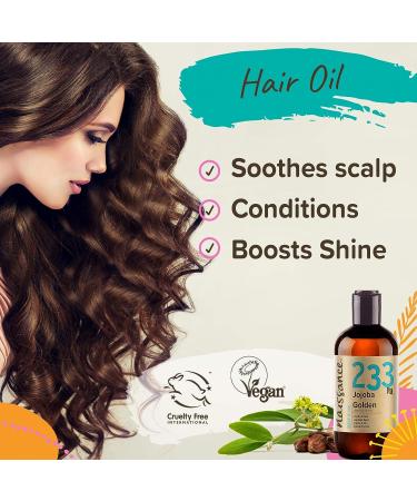 Naissance Cold Pressed Golden Jojoba Oil 8 fl oz - Pure, Natural & Unrefined | Vegan, Hexane Free & Non-GMO | Ideal for Aromatherapy & Massage | Moisturizes Hair & Skin - Buy Online on GoSupps.com