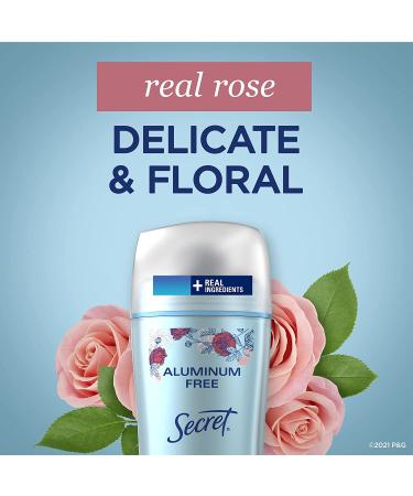 Secret Aluminum Free Deodorant for Women - Rose Scent, 2.4 oz, Pack of 3 - Buy Online on GoSupps.com
