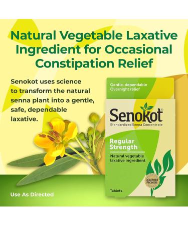 Senokot Regular Strength Natural Vegetable Laxative with Senna - 20 Tablets, Gentle & Dependable Overnight Relief for Occasional Constipation - Buy Online on GoSupps.com
