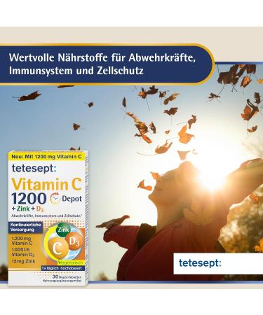 Teteseept Vitamin C 1200 + Zinc + D3 Immune Support Dietary Supplement | 5 x 30 Tablets for Cell Protection & Bone Health Buy Internationally - Buy Online on GoSupps.com
