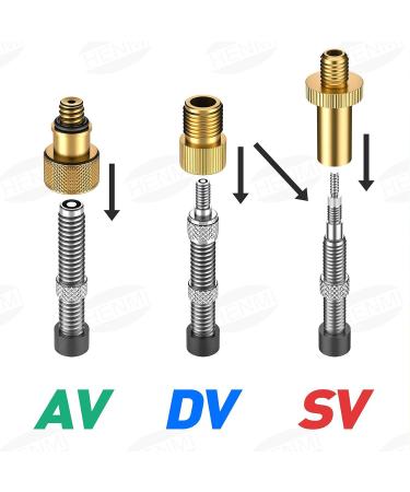 Henmi 12PC Bicycle Valve Adapters - French Valve Adapters for SV DV AV - Durable Accessories for Air Pumps & Bicycle Pumps - Buy Online on GoSupps.com