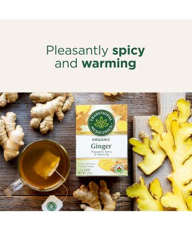 Traditional Medicinals - Organic Ginger Herbal Tea (Pack of 6) - Pleasantly Spicy & Warming - 96 Tea Bags Total Tea Ginger 16 Count (Pack of 6) - Buy Online on GoSupps.com