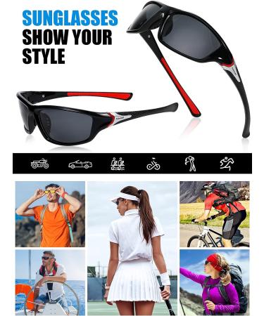 Polarized Sports Sunglasses for Men - 9 Pairs | Driving, Running & Tactical Shades - Buy Online on GoSupps.com