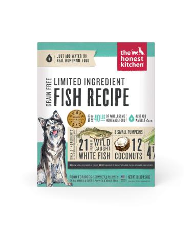 The Honest Kitchen Human Grade Limited Ingredient Dehydrated Grain Free Dog Food  Complete Meal or Dog Food Topper Fish & Coconut 10 Pound (Pack of 1)