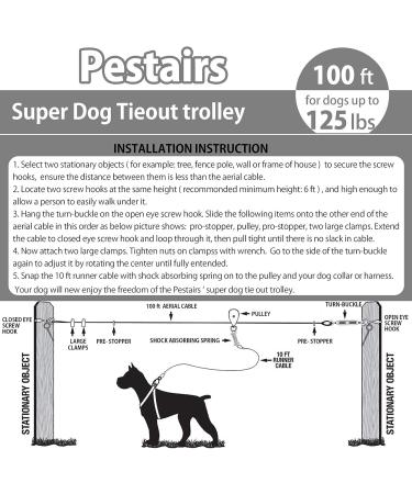 Durable Dog Running Line 30.5m | Ideal for Large & Small Dogs - Heavy-Duty 3m Runner Cable for Garden & Outdoor Use - Buy Online on GoSupps.com