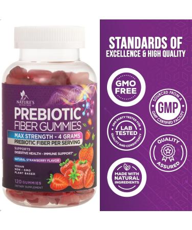 Extra Strength Fiber Gummies for Adults - 120 Gummies, 4g Inulin - Digestion Support Supplement - Buy Online on GoSupps.com