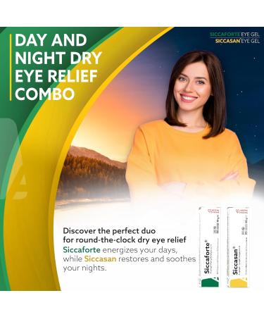 Siccasan & Siccaforte Eye Gel for Dry Eyes - Intensive Carbomer & Dexpanthenol Formula | Hydrating Corneal Gel & Lubricant | Night & Day Use | Soothes Sore and Red Eyes - 0.35 oz (Pack of 2) - Buy Online on GoSupps.com