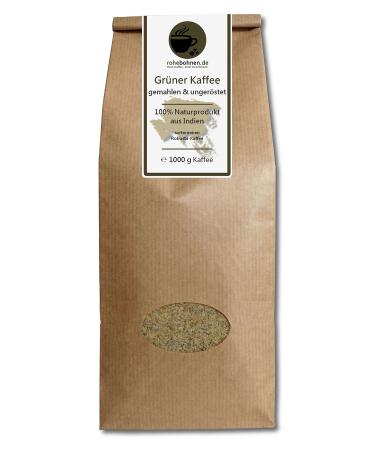 Rohebohnen Ground Green Coffee India Robusta (ground raw coffee 1000g)