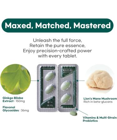 Memoryturn Brain Supplement Natural Nootropic with Lion s Mane & Ginkgo Biloba Focus Memory & Cognitive Support Probiotic Formula with B Vitamins & Folate for Daily Wellness 60 Capsules - Buy Online on GoSupps.com