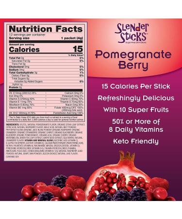 Now Foods Slender Sticks Pomegranate Berry - 12 Sticks (4g Each) | Healthy Snack Option - Buy Online on GoSupps.com