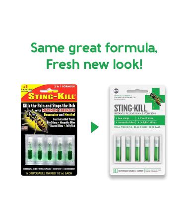 Sting-Kill Disposable Swabs - 5 Count | Fast-Acting Relief for Insect Bites and Stings - Buy Online on GoSupps.com