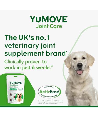 YuMOVE Daily Bites Joint Supplement for Adult Dogs | Glucosamine, Chondroitin, Green Lipped Mussel | Aged 6-8 | 60 Chews - Buy Online on GoSupps.com