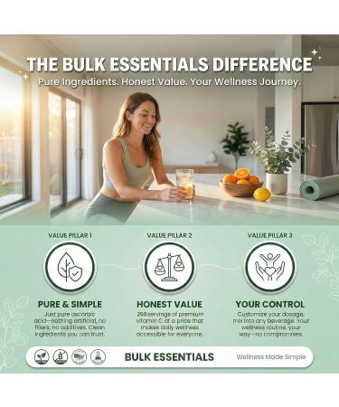 Pure Vitamin C Powder 250g Supplement for Immune & Antioxidant Support USA Made Non-GMO & Gluten Free 1g Ascorbic Acid Powder Per Serving 8.81 Ounce (Pack of 1) - Buy Online on GoSupps.com