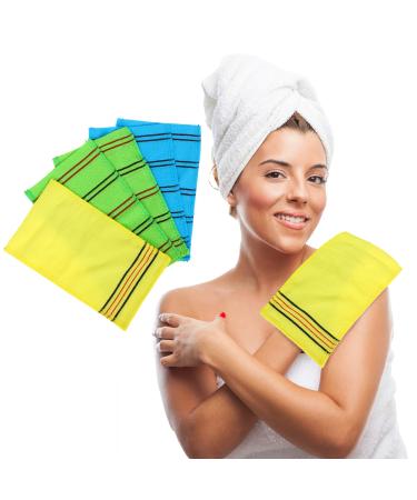 Korean Asian Exfoliating Cloth Mitt - Large Viscos Italy Bath Towel  Body Scrubbing Scrub Washcloth  5 pcs