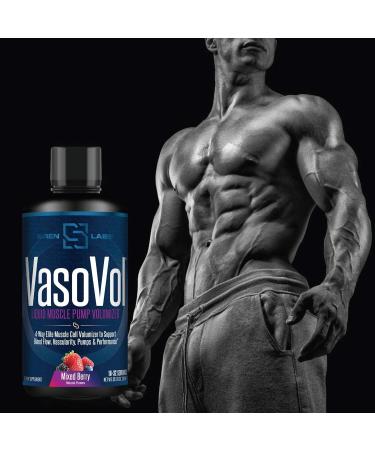 Siren Labs D1-T Strength Monster Muscle (120 Capsules) & Siren Labs Vaso-VOL Liquid Muscle Pump Volumizer (Mixed Berry) - Buy Online on GoSupps.com